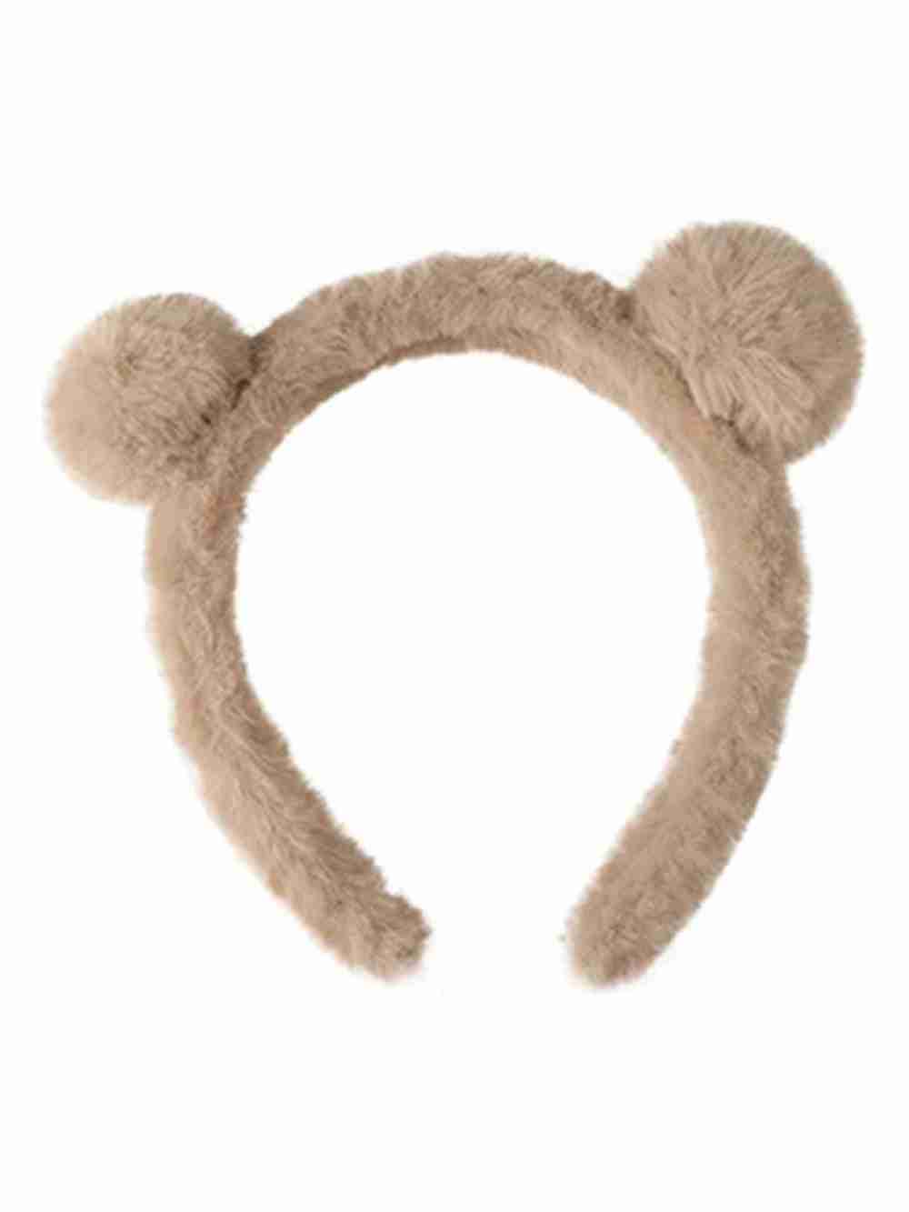 Cintillo Diadema Aro De Felpa Marrón Orejitas De Oso