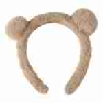 Cintillo Diadema Aro De Felpa Marrón Orejitas De Oso