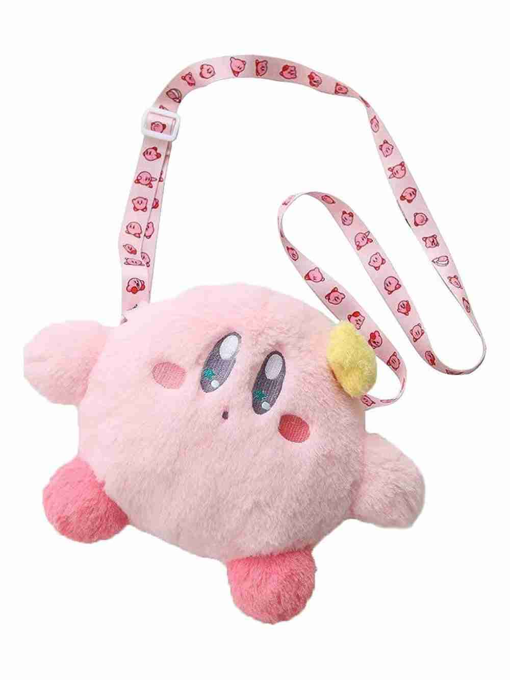 Bolso Bandolera Cartera De Felpa  Kirby Rosado