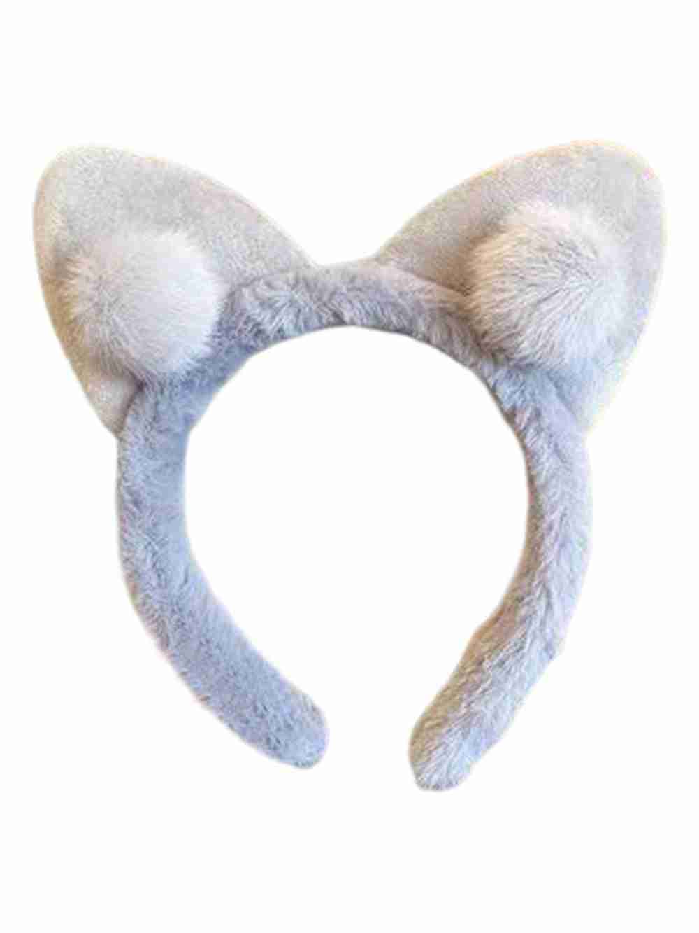 Cintillo Diadema Aro De Felpa Orejas De Gato Gris