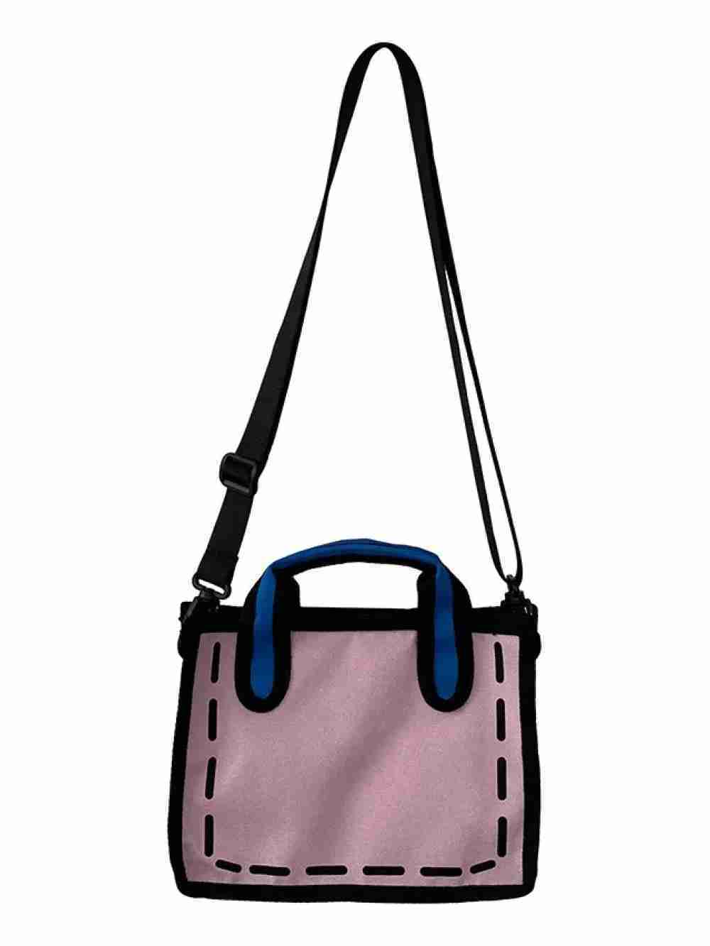 Bolso De Hombro Bidimensional Rosa Dibujos Animados Pequeño