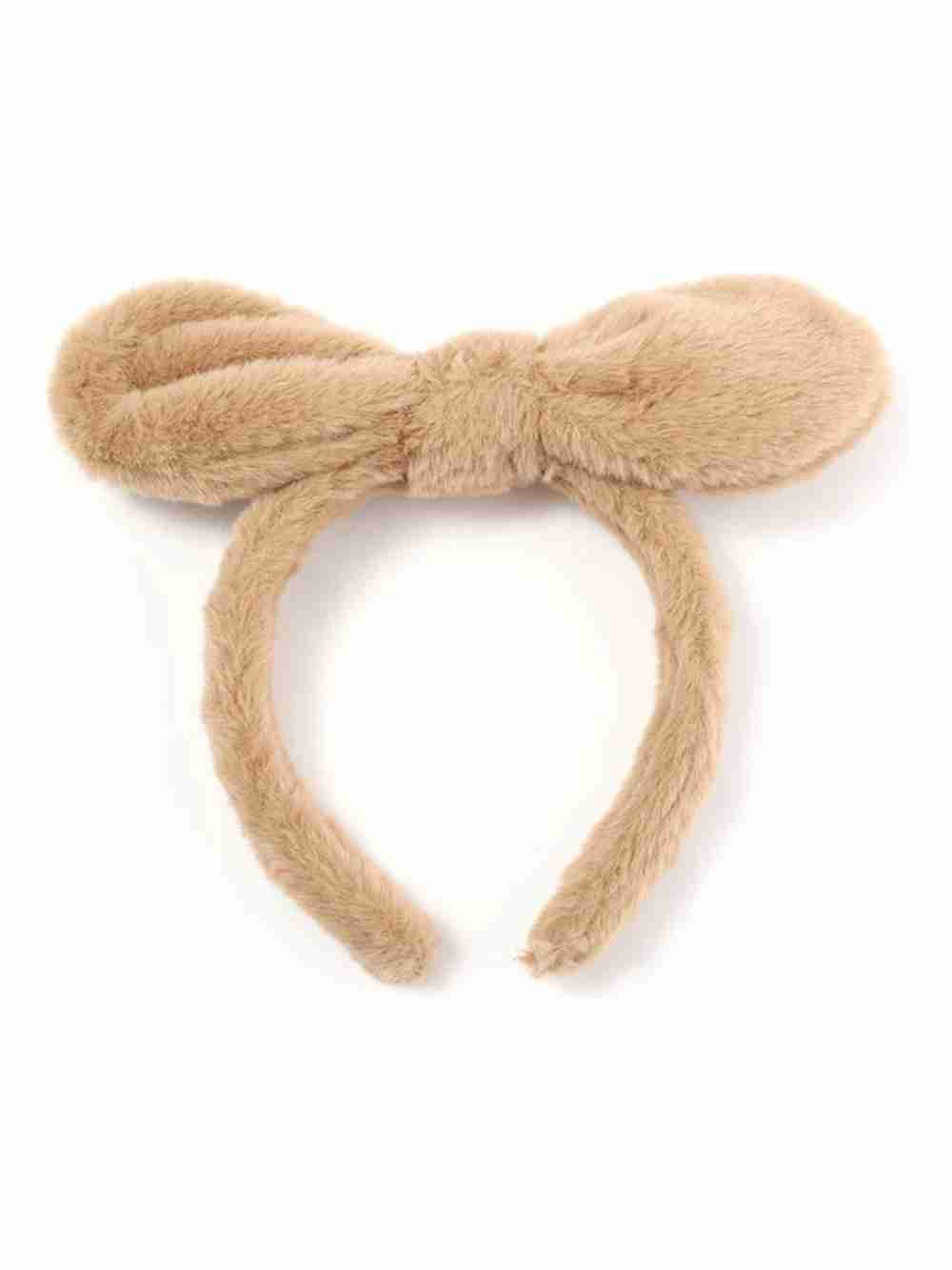 Cintillo Diadema Aro De Felpa Marrón Orejas De Conejo