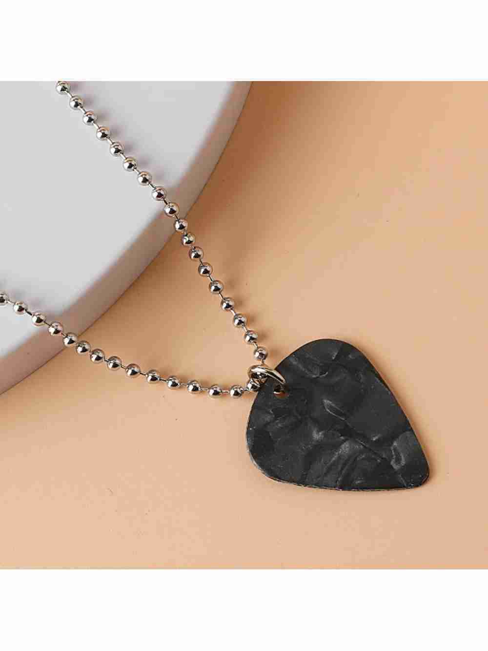 Collar Púa De Guitarra Gris