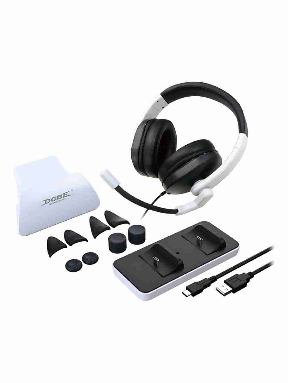 Set 12 En 1 Para Playstation 5 Ps5 Dobe Audífono Base Carga