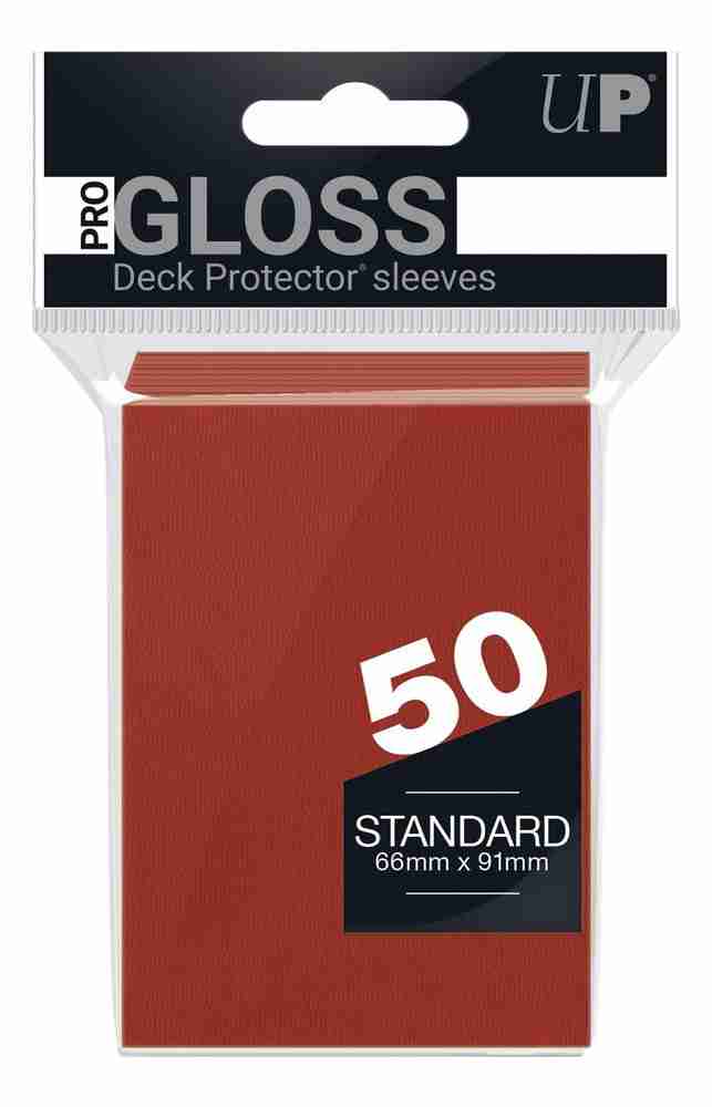 750290-MLV80709642844_112024 Fundas Protectoras Cartas Standard 50und Rojo Ultra Pro Tcg