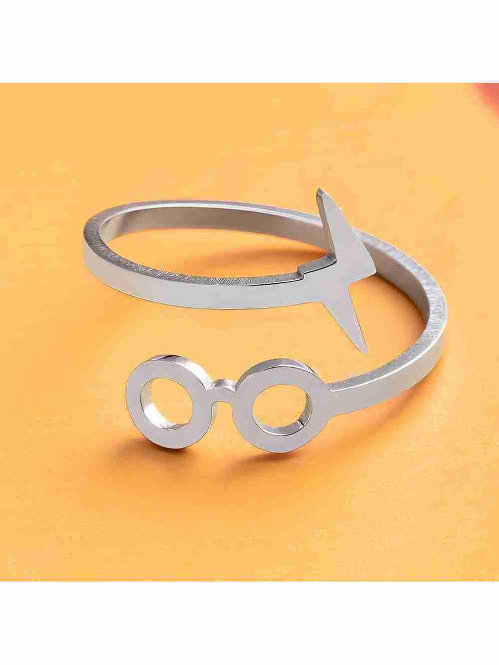 Anillo Ajustable Plateado Lentes Y Cicatriz Harry Potter