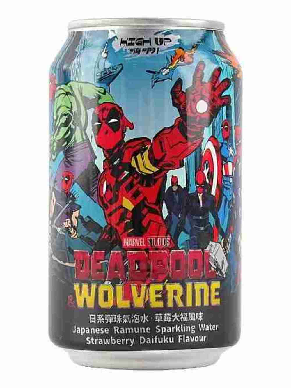 Bebida Deadpool Wolverine sabor Strawberry fuku 325ml High Up