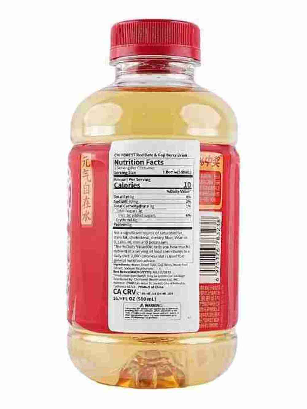 Bebida De Dátiles Rojos Y Bayas De Goji 500ml Chi Forest