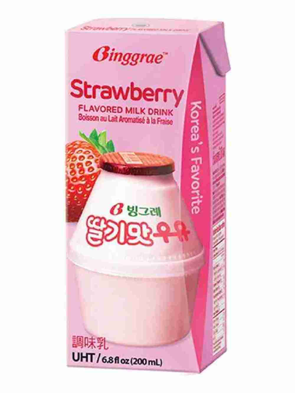 Leche Coreana Con Sabor A Fresa 200ml Binggrae