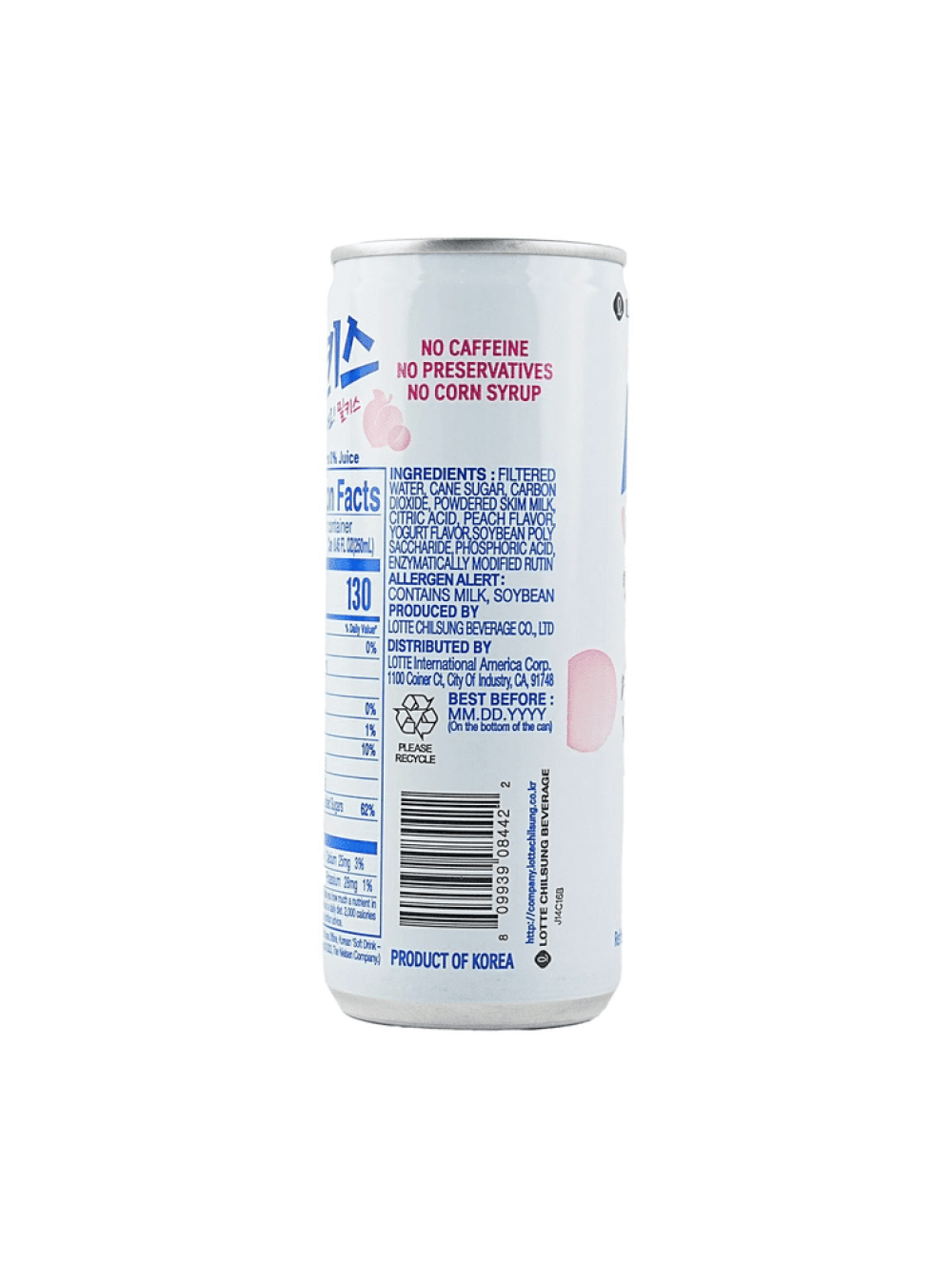 Bebida Milkis Soda Melocoton 250ml Lotte
