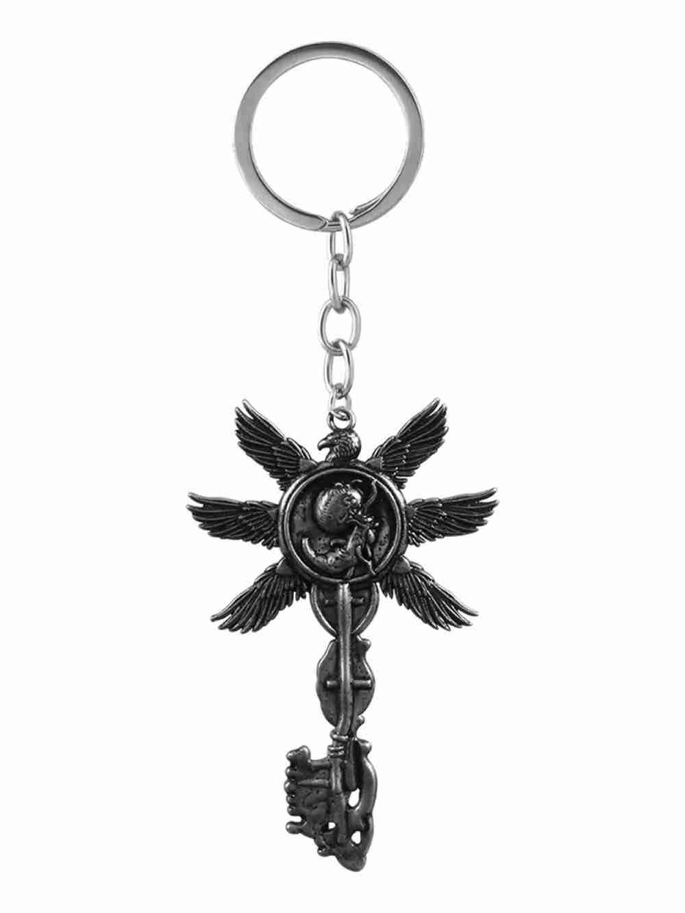 Llavero Plateado Llave De 6 Alas Resident Evil Village