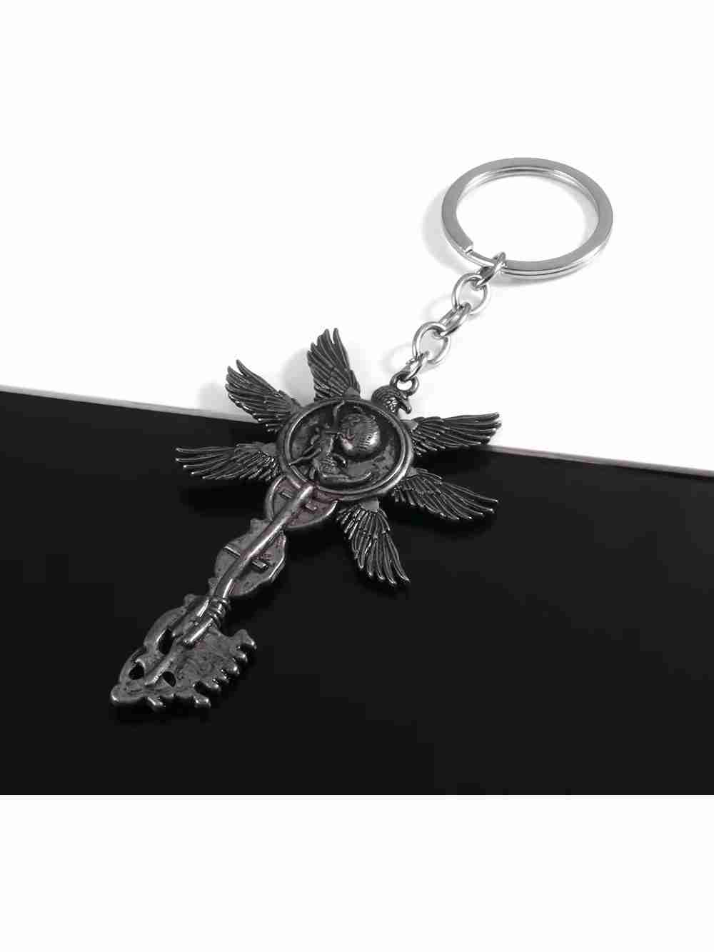 Llavero Plateado Llave De 6 Alas Resident Evil Village