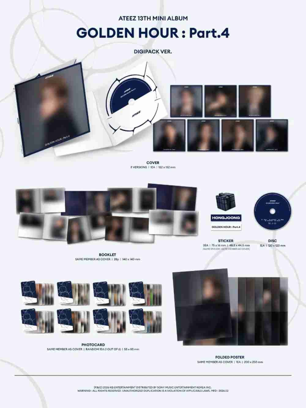 Ateez - 13th Mini Album Golden Hour Part. 4 Digipack Ver