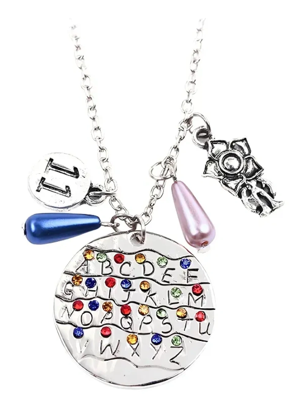 Collar Plateado Alfabeto Stranger Things