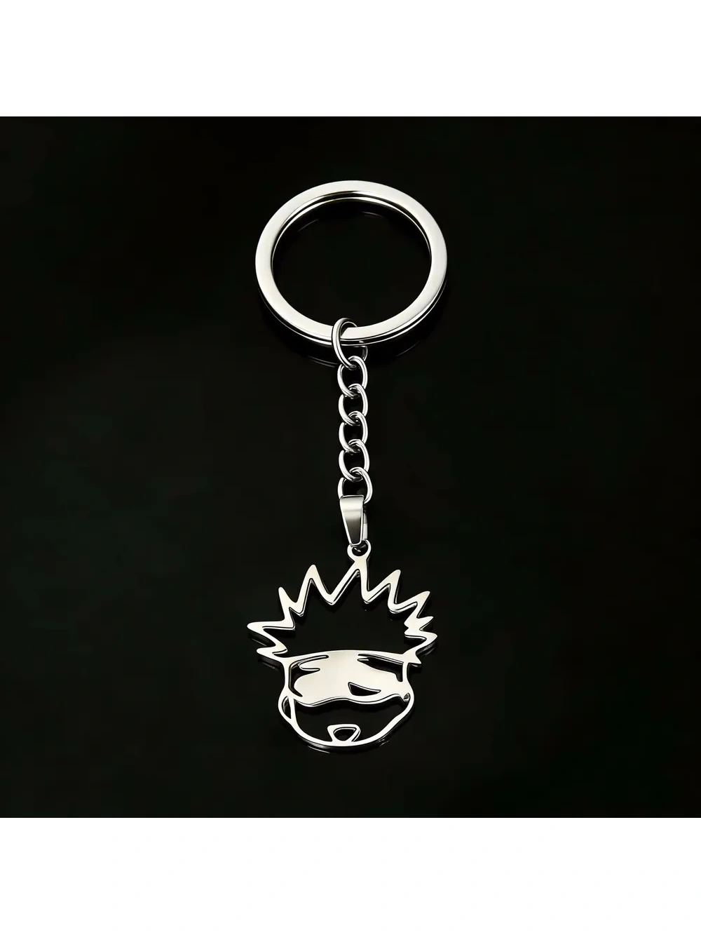 Llavero Plateado Gojo Feliz Jujutsu Kaisen