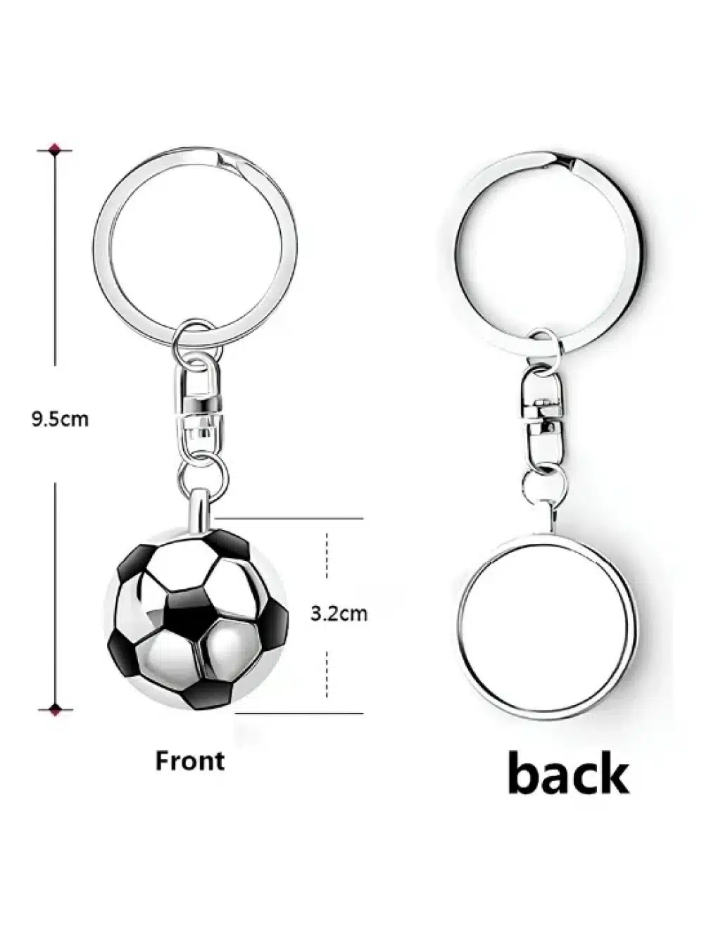 Llavero Plateado Balon De Futbol