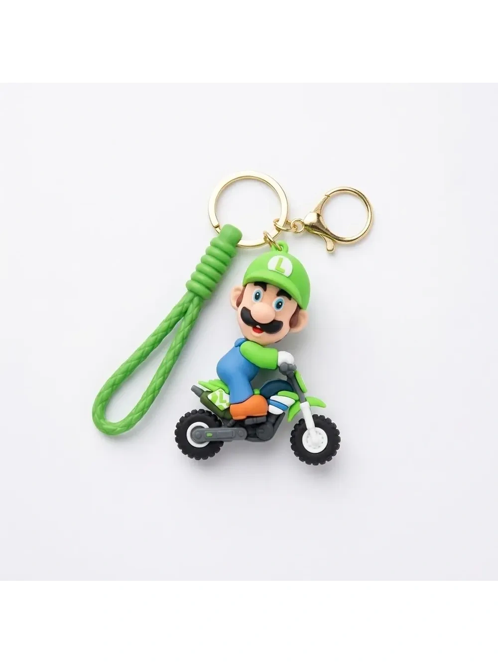 Llavero Figura Pvc Luigi En Moto Mario Kart