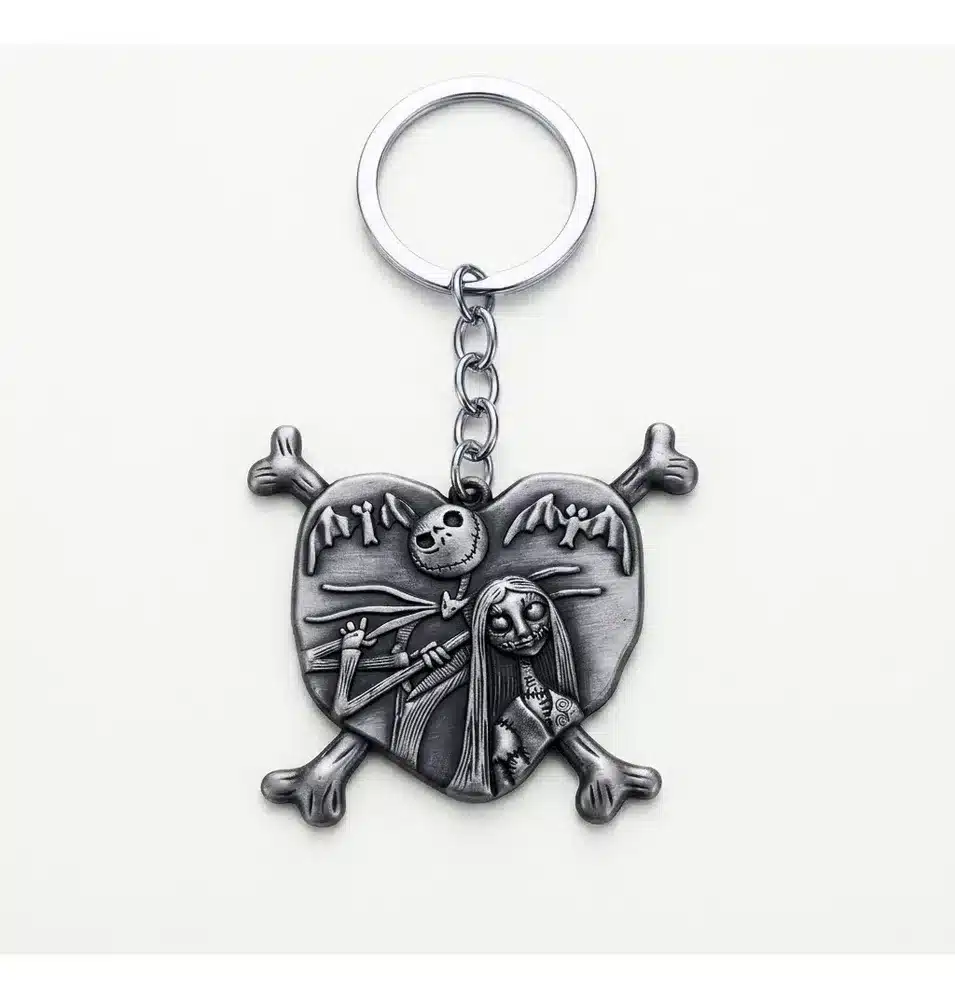 Producto Llavero Plateado Jack Y Sally Corazon Extraño Mundo De Jack