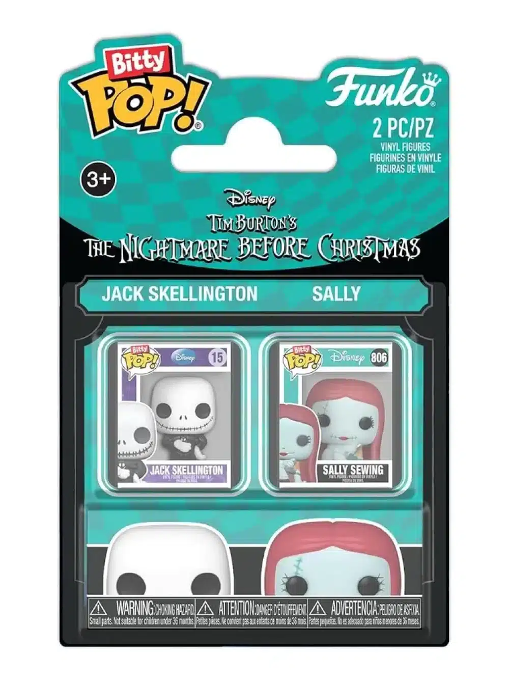 Funko Bitty Pop! Jack Y Sally 2pzas El Extraño Mundo De Jack